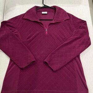 Columbia Women’s Quilted Burgundy Pullover with Quarter Zip